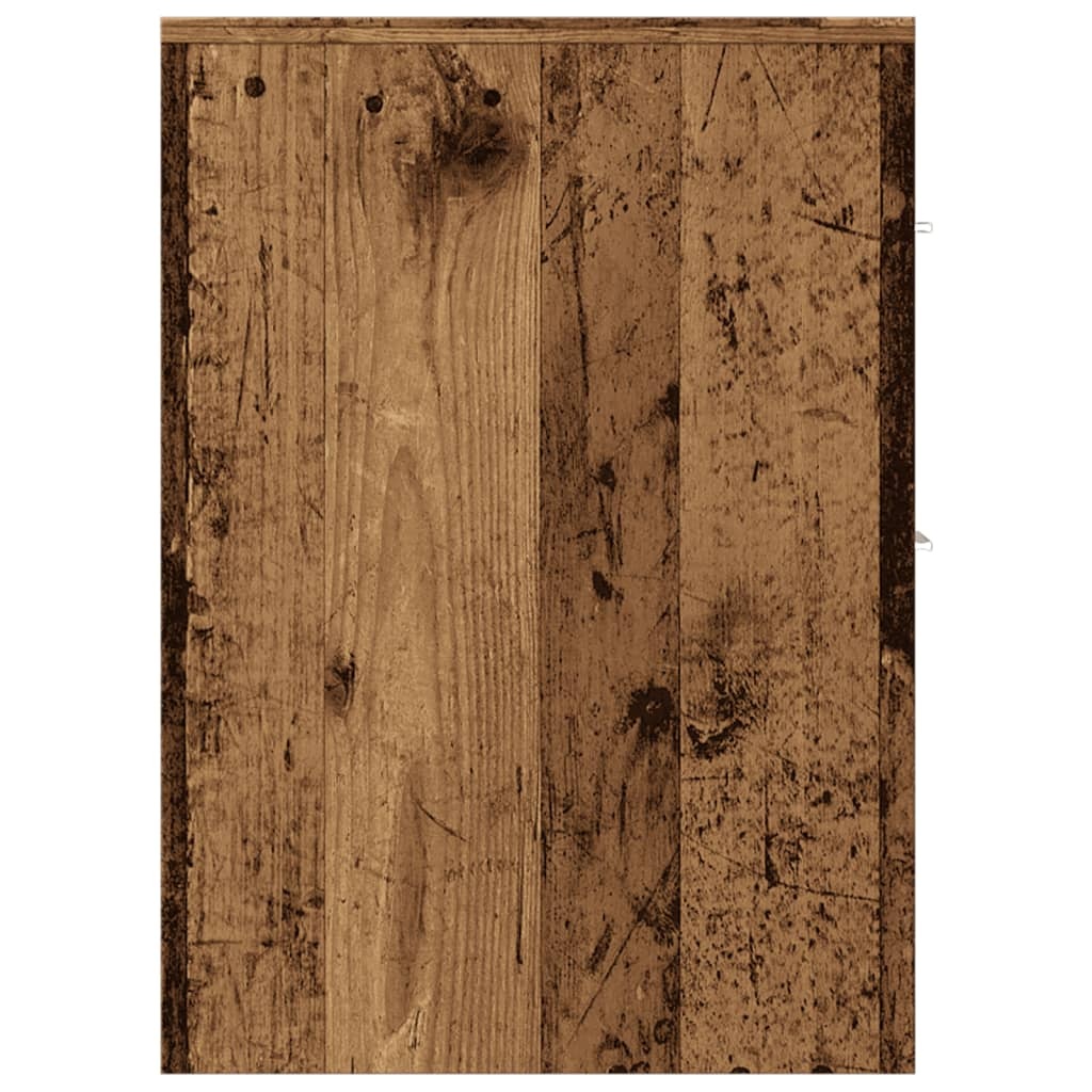 VidaXL Badkamerkast smal met wielen bewerkt hout oud houtkleurig
