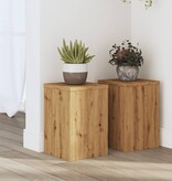 VidaXL Plantenstandaards 2 st 20x20x30 cm hout artisanaal eiken