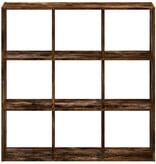 Boekenkast 102x32x102 cm bewerkt hout gerookt eikenkleurig