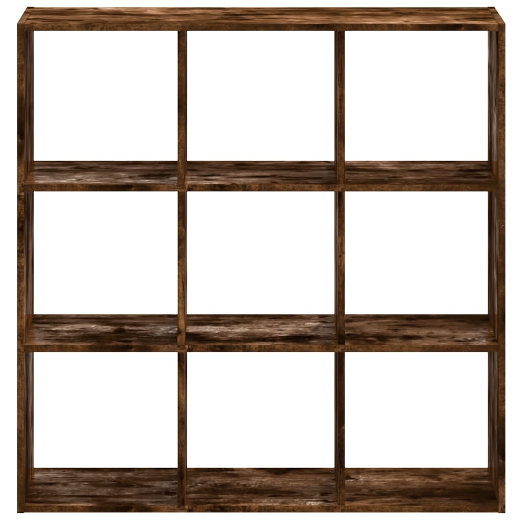 Boekenkast 102x32x102 cm bewerkt hout gerookt eikenkleurig