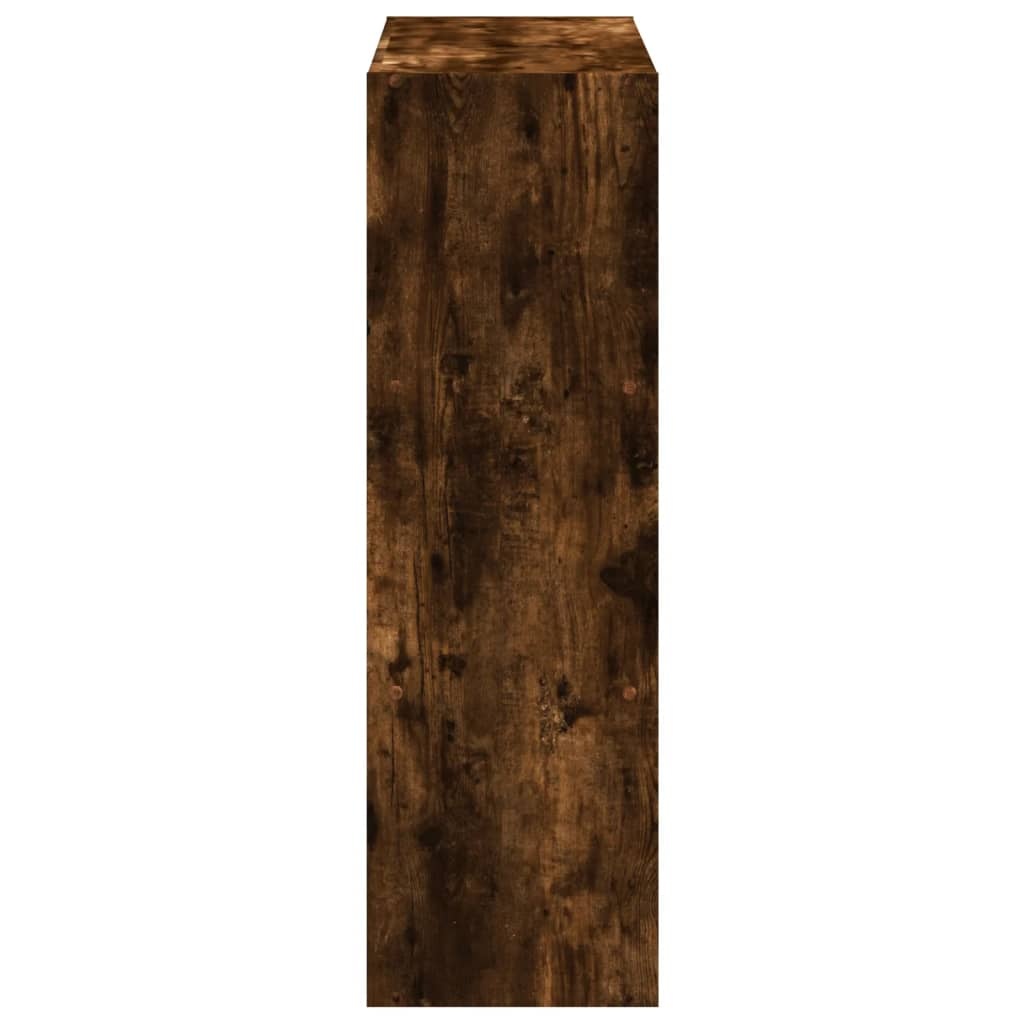 Boekenkast 102x32x102 cm bewerkt hout gerookt eikenkleurig