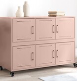 VidaXL Dressoir 100,5x39x72 cm staal roze