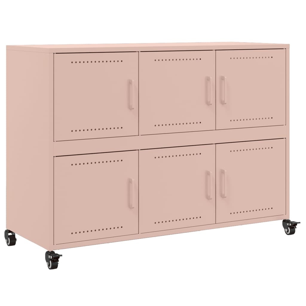 VidaXL Dressoir 100,5x39x72 cm staal roze