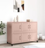 VidaXL Dressoir 100,5x39x72 cm staal roze
