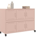 VidaXL Dressoir 100,5x39x72 cm staal roze
