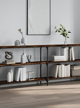 VidaXL Wandtafel 200x29x75 cm bewerkt hout gerookt eikenkleurig