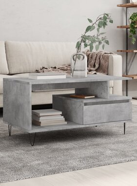 VidaXL Salontafel 90x49x45 cm bewerkt hout betongrijs