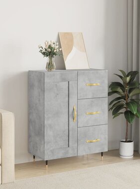 Dressoir 69,5x34x90 cm bewerkt hout betongrijs