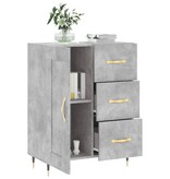 Dressoir 69,5x34x90 cm bewerkt hout betongrijs