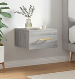 VidaXL Nachtkastje wandgemonteerd 35x35x20 cm grijs sonoma eikenkleur