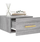 VidaXL Nachtkastje wandgemonteerd 35x35x20 cm grijs sonoma eikenkleur