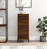 VidaXL Dressoir 34,5x34x90 cm bewerkt hout bruin eikenkleur