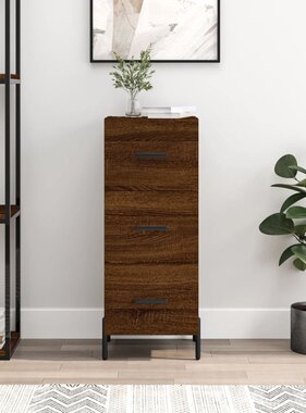 VidaXL Dressoir 34,5x34x90 cm bewerkt hout bruin eikenkleur