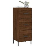 VidaXL Dressoir 34,5x34x90 cm bewerkt hout bruin eikenkleur