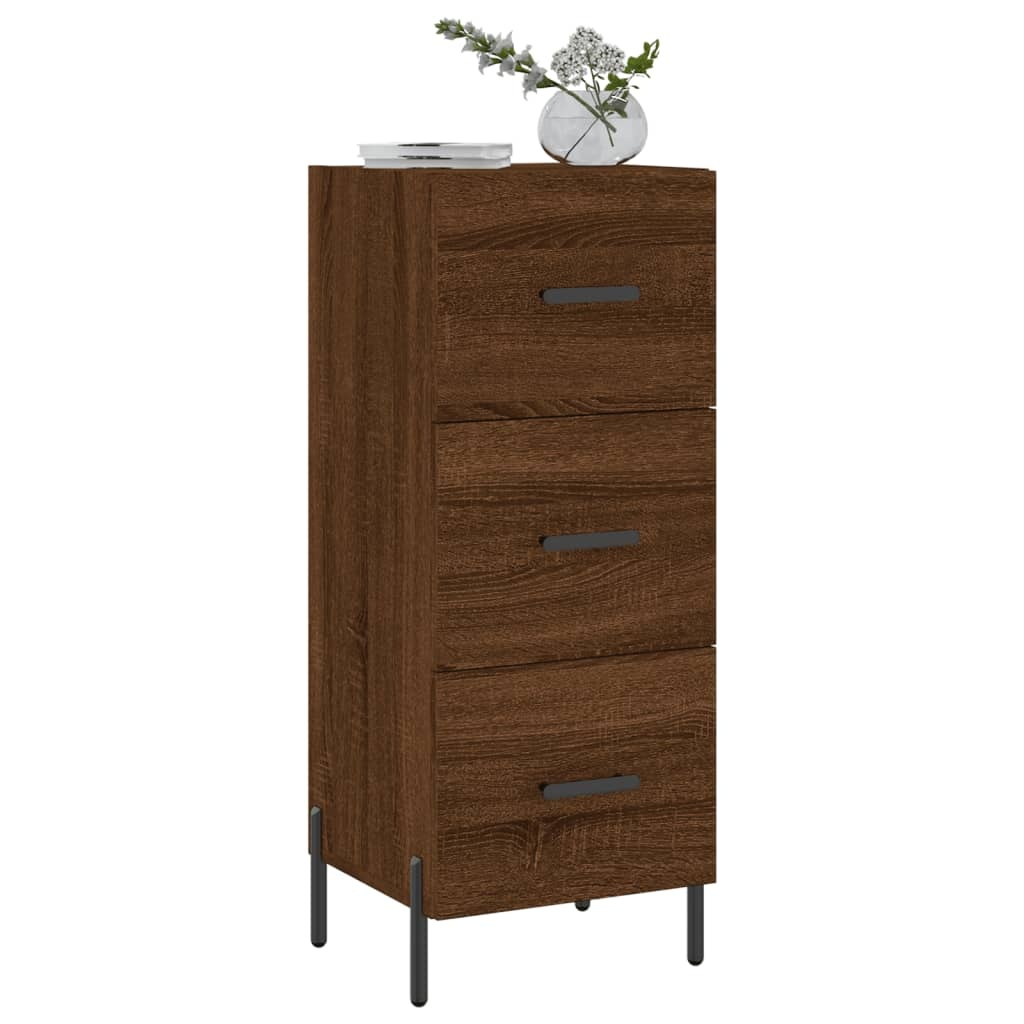 VidaXL Dressoir 34,5x34x90 cm bewerkt hout bruin eikenkleur
