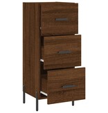 VidaXL Dressoir 34,5x34x90 cm bewerkt hout bruin eikenkleur