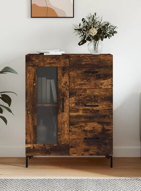 Dressoir 69,5x34x90 cm bewerkt hout gerookt eikenkleurig