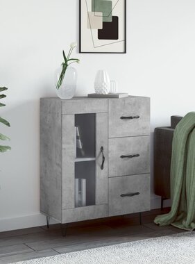 Dressoir 69,5x34x90 cm bewerkt hout betongrijs