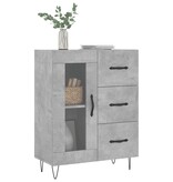 Dressoir 69,5x34x90 cm bewerkt hout betongrijs