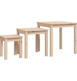 VidaXL Tafeltjesset 3 st massief grenenhout