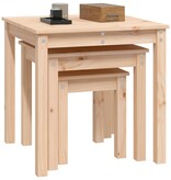 VidaXL Tafeltjesset 3 st massief grenenhout