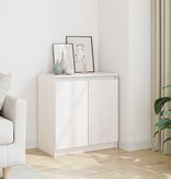 VidaXL Bijzetkast 60x36x65 cm massief grenenhout wit