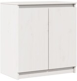 VidaXL Bijzetkast 60x36x65 cm massief grenenhout wit