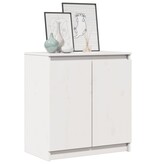 VidaXL Bijzetkast 60x36x65 cm massief grenenhout wit