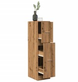 VidaXL Apothekerskast 30x41x118 cm bewerkt hout artisanaal eikenkleur