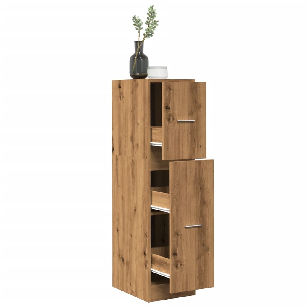 VidaXL Apothekerskast 30x41x118 cm bewerkt hout artisanaal eikenkleur