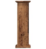 VidaXL Plantenstandaard 33x33x100 cm bewerkt hout oud houtkleurig
