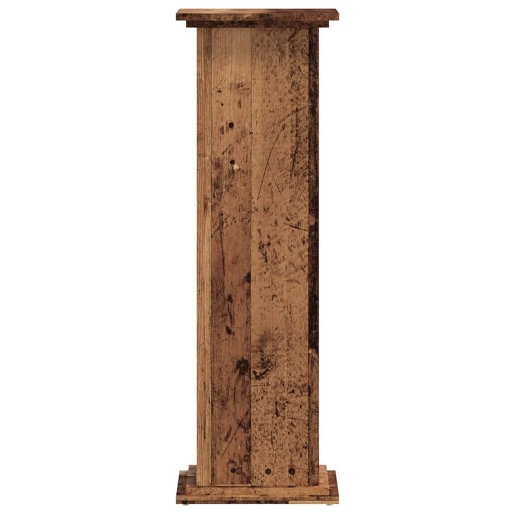 VidaXL Plantenstandaard 33x33x100 cm bewerkt hout oud houtkleurig