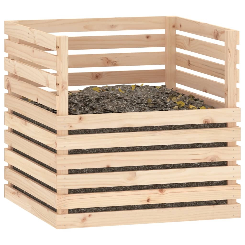 VidaXL Compostbak 80x80x78 cm massief grenenhout