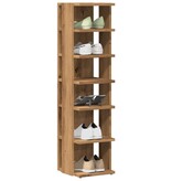 VidaXL Schoenenkasten 2 st 28x27x102 cm bewerkt hout artisanaal eiken