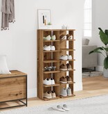 VidaXL Schoenenkasten 2 st 28x27x102 cm bewerkt hout artisanaal eiken