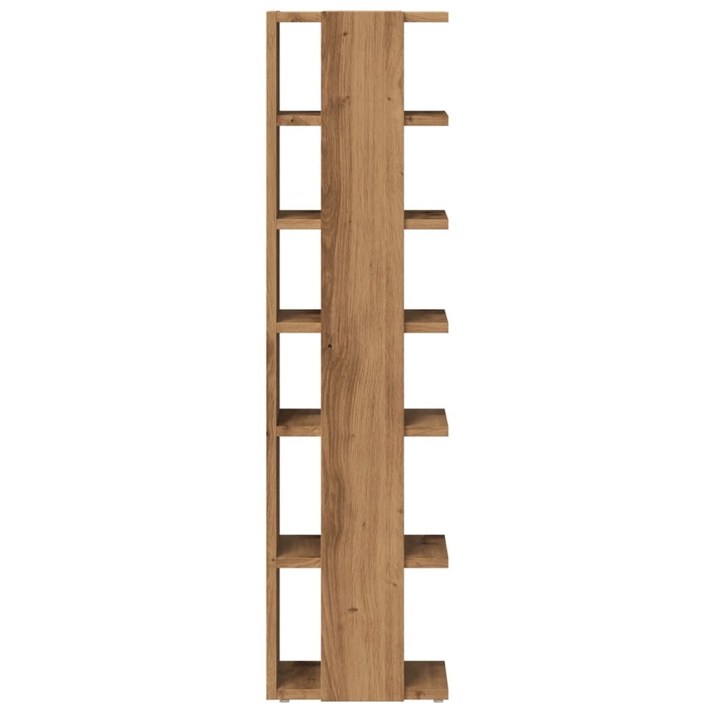 VidaXL Schoenenkasten 2 st 28x27x102 cm bewerkt hout artisanaal eiken