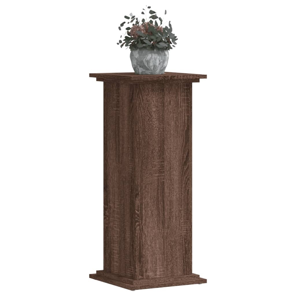 VidaXL Plantenstandaard 33x33x80 cm bewerkt hout bruin eikenkleurig