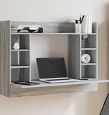 VidaXL Wandbureau 105x48x75 cm bewerkt hout grijs sonoma eikenkleurig