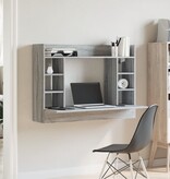 VidaXL Wandbureau 105x48x75 cm bewerkt hout grijs sonoma eikenkleurig