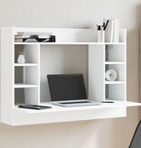 VidaXL Wandbureau 105x48x75 cm bewerkt hout wit