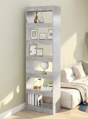 VidaXL Boekenkast/kamerscherm 60x30x198 cm betongrijs