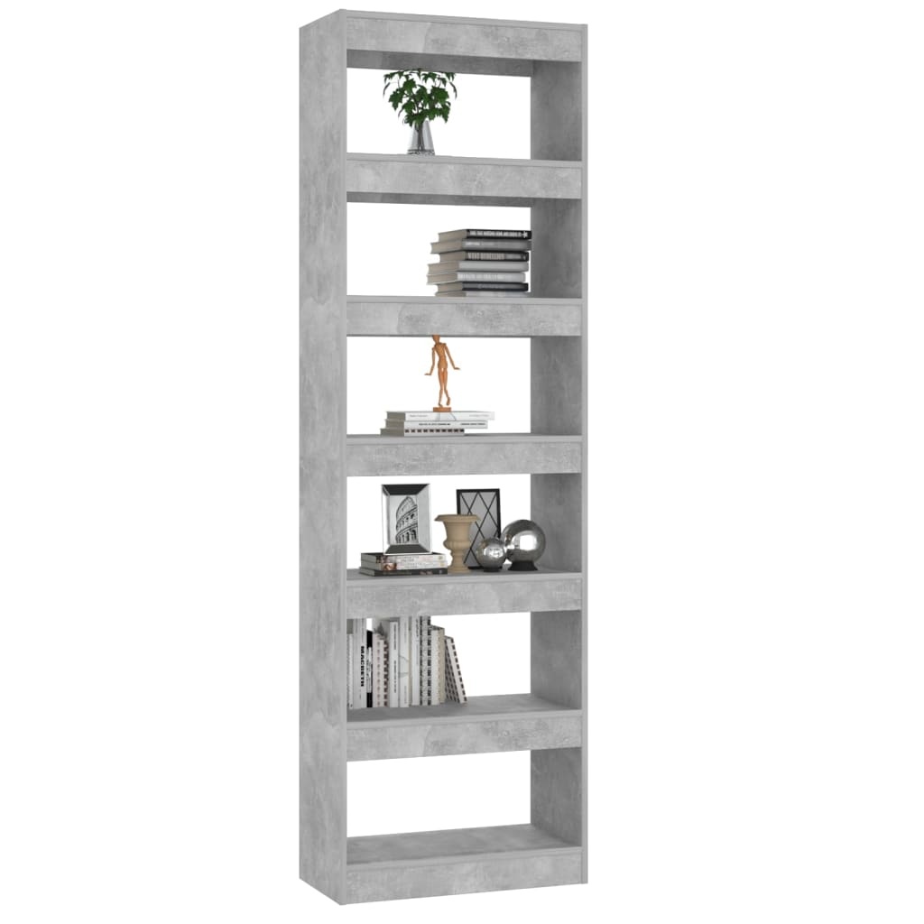 VidaXL Boekenkast/kamerscherm 60x30x198 cm betongrijs