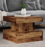 VidaXL Salontafel met LED-verlichting 50x50x40 cm oud houtkleurig