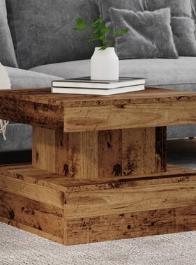 VidaXL Salontafel met LED-verlichting 50x50x40 cm oud houtkleurig