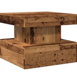 VidaXL Salontafel met LED-verlichting 50x50x40 cm oud houtkleurig