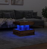 VidaXL Salontafel met LED-verlichting 50x50x40 cm oud houtkleurig