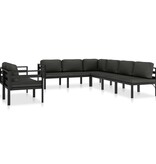 VidaXL 8-delige Loungeset met kussens aluminium antraciet