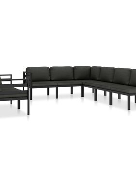 VidaXL 8-delige Loungeset met kussens aluminium antraciet