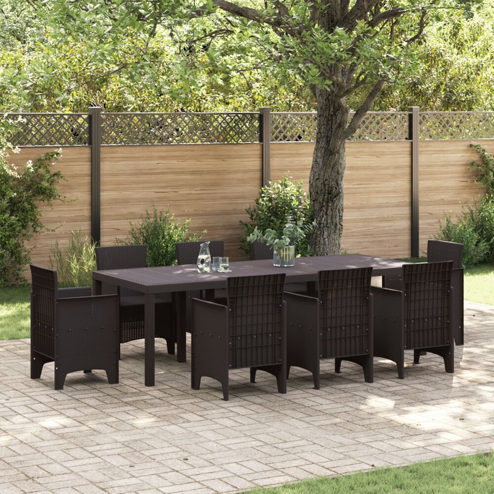 VidaXL Tuin Tafel Bruin 250x100x73 cm Poly Rattan