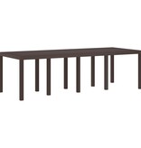 VidaXL Tuin Tafel Bruin 250x100x73 cm Poly Rattan